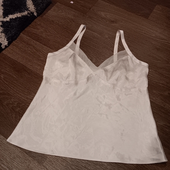 Y2k Satin George Elegant Cream Camisole Top Sz M - Picture 3 of 4